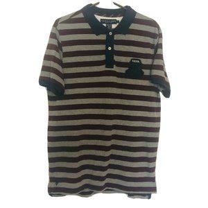 US Polo Assn Striped 100% Cotton Polo Shirt With Patch Men’s Large Slim Fit